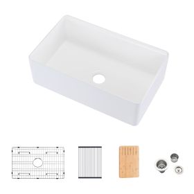 Fireclay 33" L X 20" W Workstation Farmhouse Kitchen Sink With Accessories